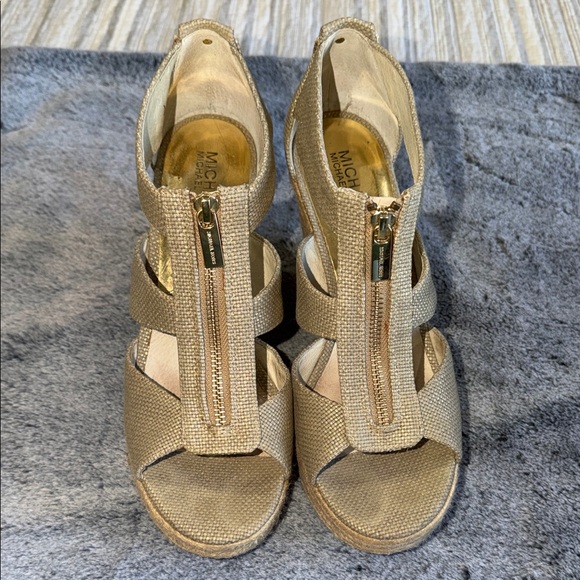 Michael Kors Shoes - Michael Kors Beige Wedge Sandals